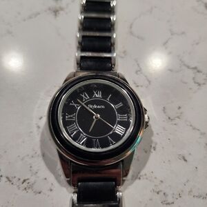 Style & Co. Men's Watch with Black Dial and Silver Band
